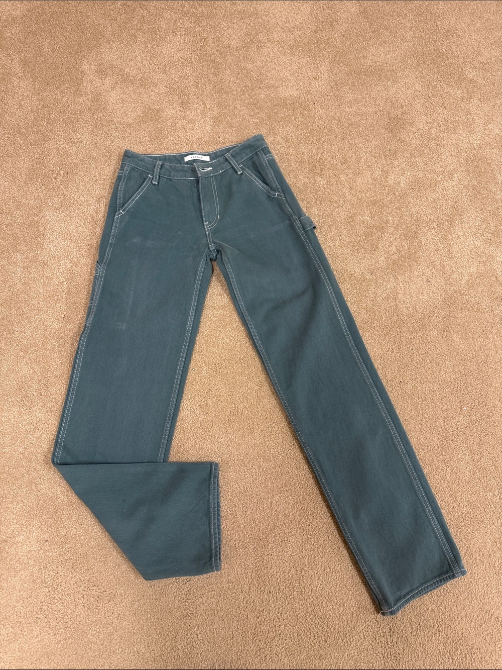 PacSun Juniors Cargo Pants in Slate Blue-Green size 22 . 22inch waist 33.5 hip